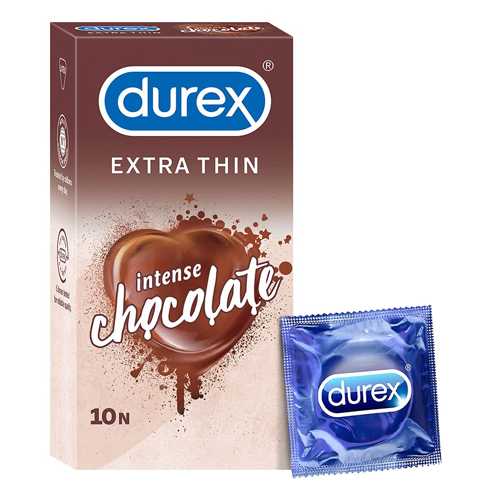 Durex Extra Thin Intense Chocolate Flavoured Condoms For Men - (10 Pieces), Durex Extra Thin Intense Chocolate Flavoured Condoms For Men ,condoms