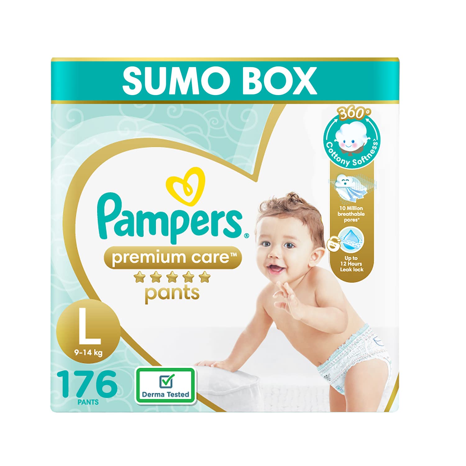 Pampers Premium Care Pants Diapers Monthly Mega Box (L) - (88 Pieces)