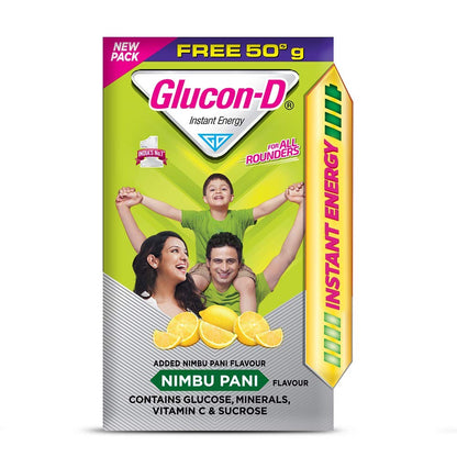 Glucon-D Instant Energy Health Drink (Nimbu Pani) - (450gm + 50gm Free), Glucon-D Instant Energy Health Drink