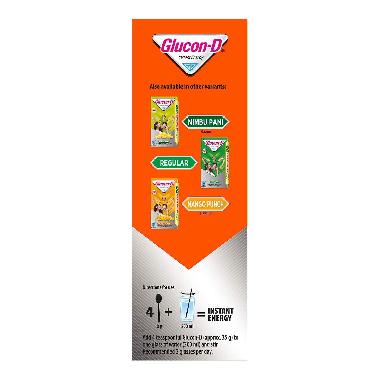 Glucon-D Instant Energy Health Drink Tangy Orange - 1kg Refill