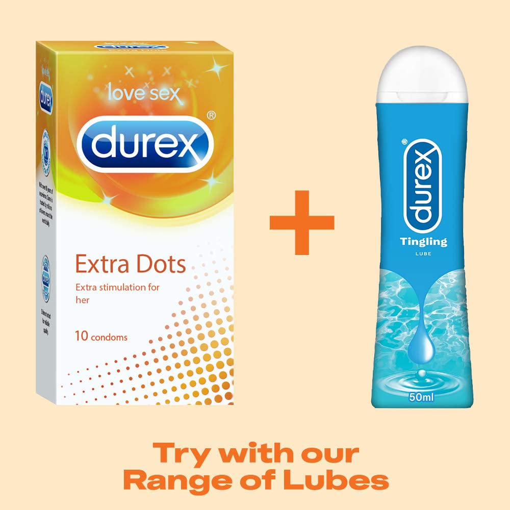 Durex Extra Dots Condoms for Men (10 Pieces) - Pack of 3