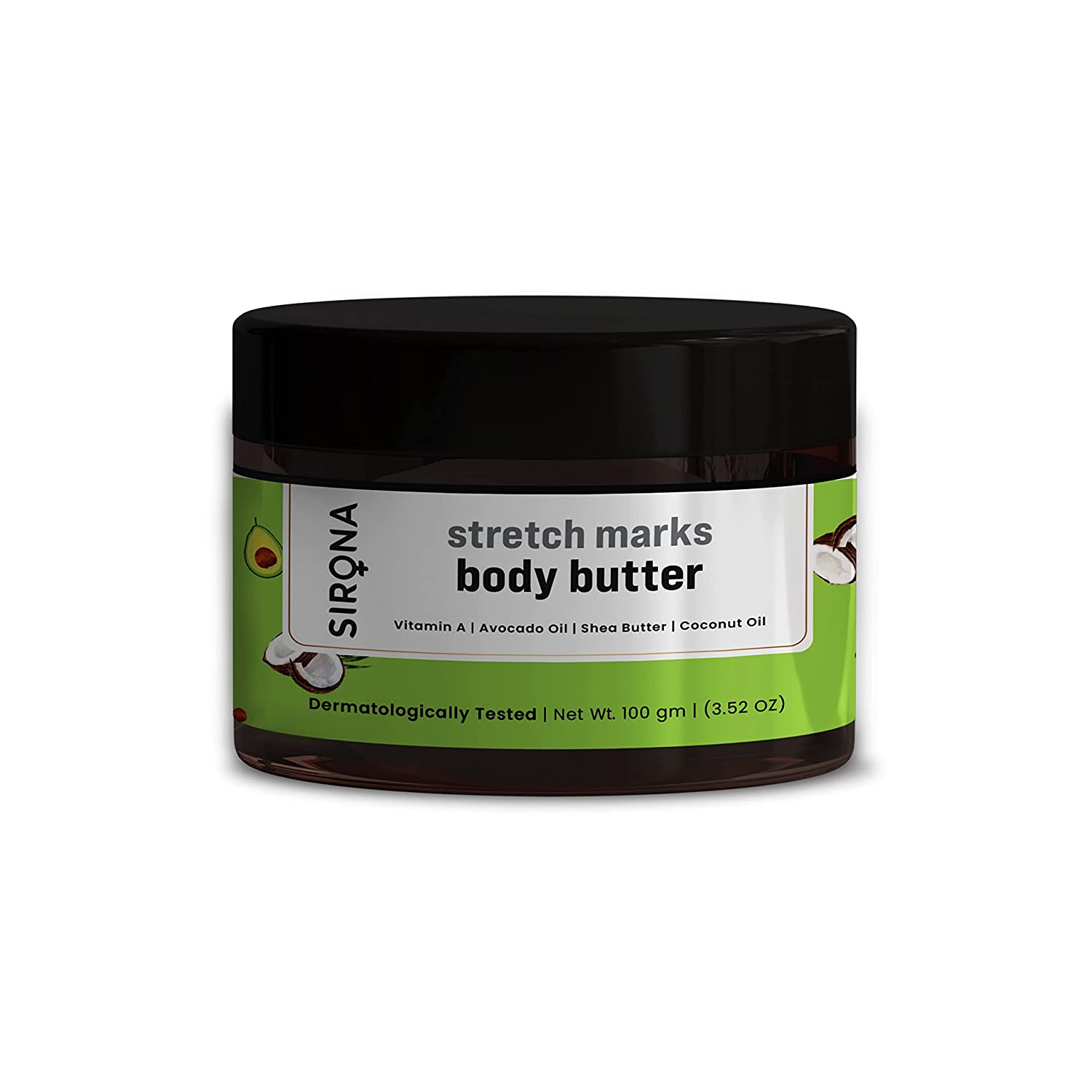 Sirona Natural Stretch Marks Body Butter Cream for Men & Women, Soothes Itchy Skin & Prevents Moisturization (100gm)