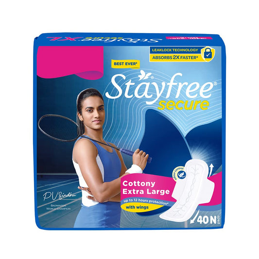 Stayfree Secure Cottony XL Sanitary Pads For Women - 40 Pads