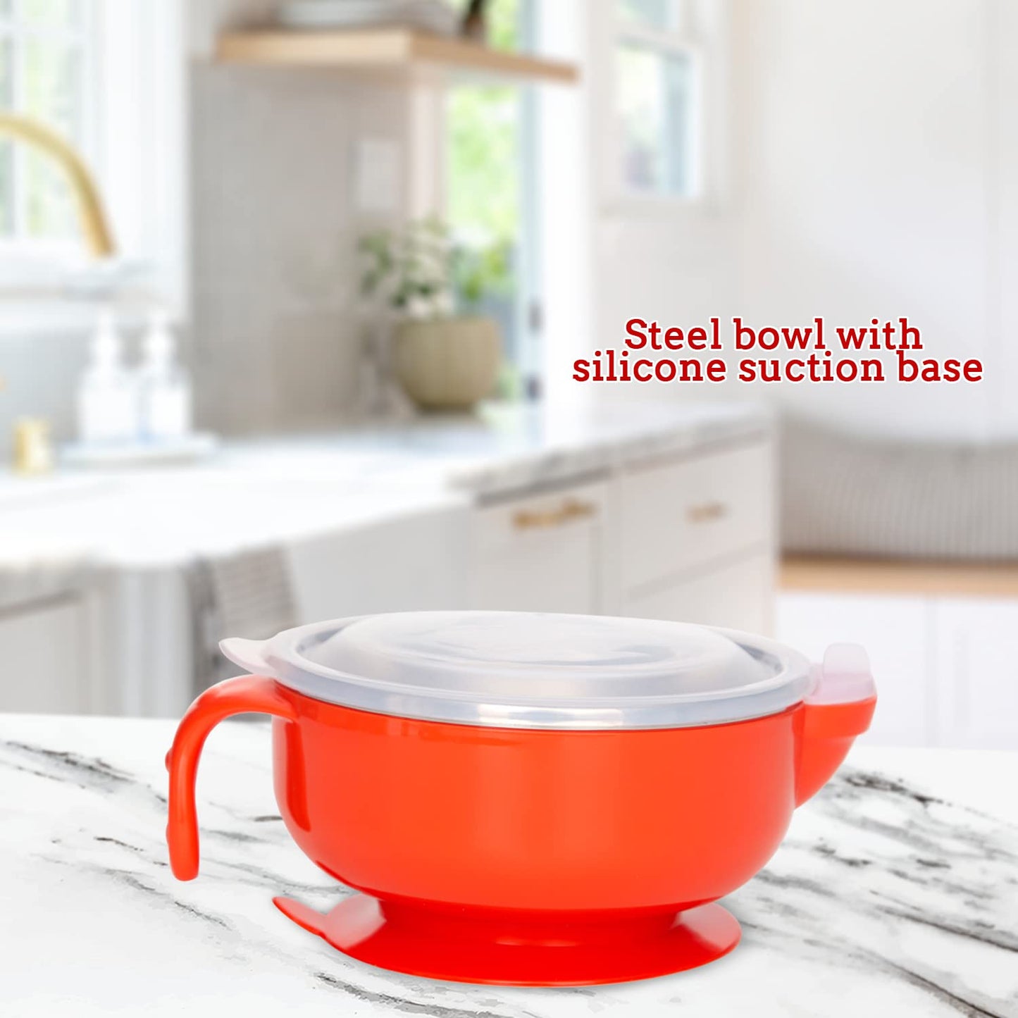 Mee Mee Air Tight Baby Feeding Bowl (Food Remains Warm) - (Red)