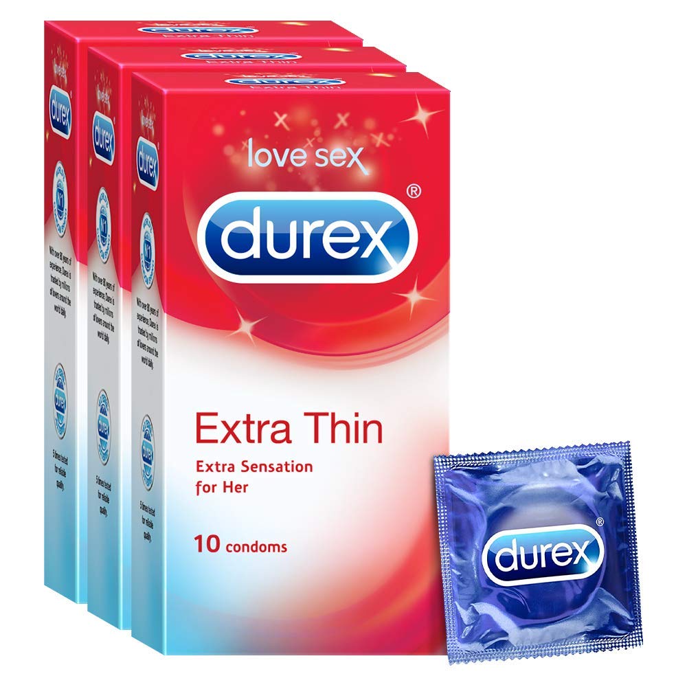 Durex Extra Thin Condoms for Men (10 Pieces) - Pack of 3, Durex Extra Thin Condoms for Men , condoms