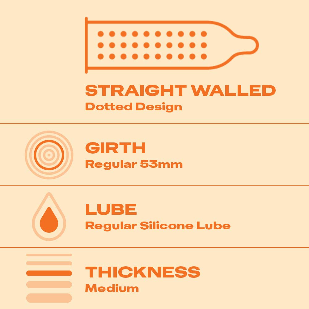 Durex Extra Dotted Condoms for Men (10 Pieces) with Durex Lube Cherry Flavoured Lubricant Gel for Men & Women (50ml)