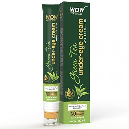 WOW Skin Science Green Tea Under Eye Cream with Roller - 20ml