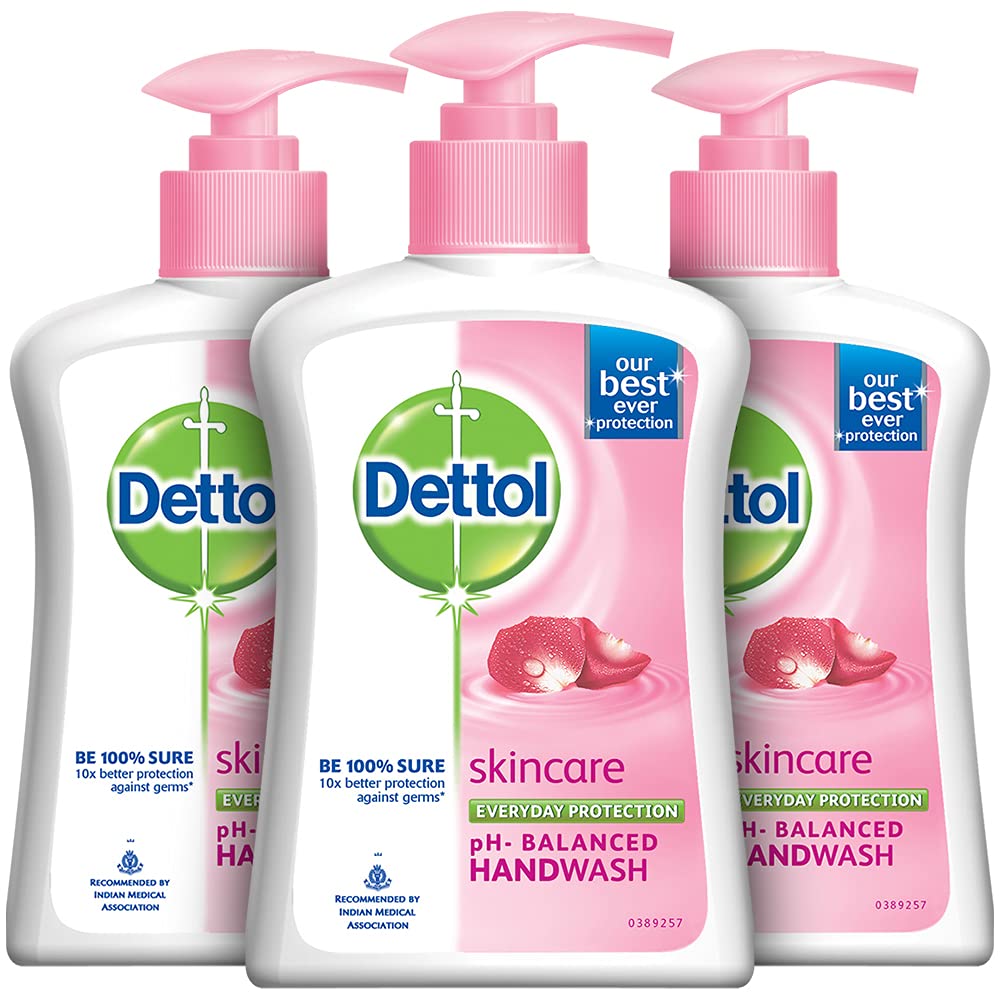Dettol Skincare Handwash ( 200 ml each) - Pack of 3, Dettol Skincare Handwash 