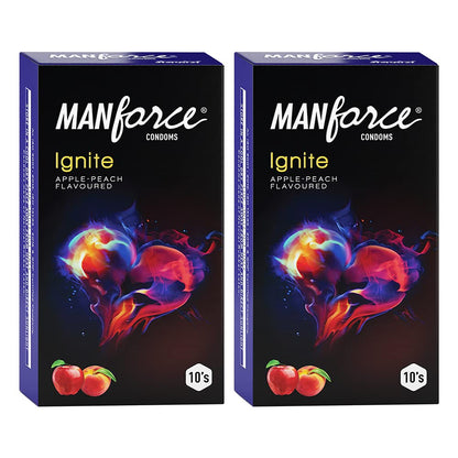 Manforce Ignite Apple-Peach Flavoured - (Pack of 2) 10N Per Pack