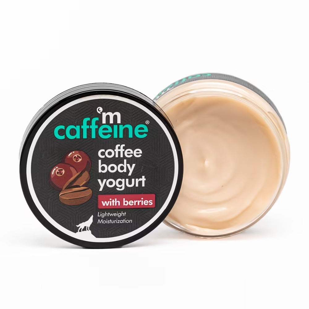 MCaffeine Coffee & Berries Body Yogurt for Instant Hydration, Moisturization & Absorbs Quickly - 100gm