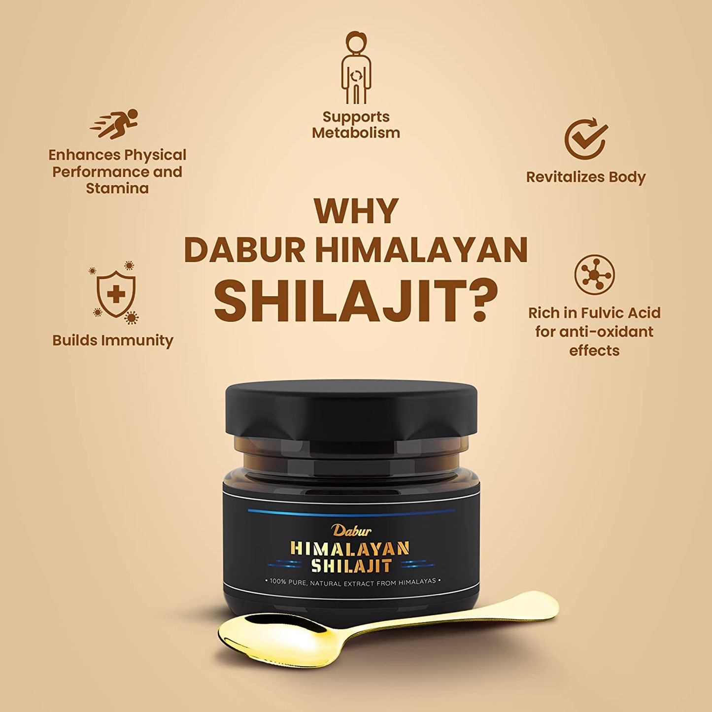 Dabur 100% Pure Himalayan Shilajit Resin (15gm)