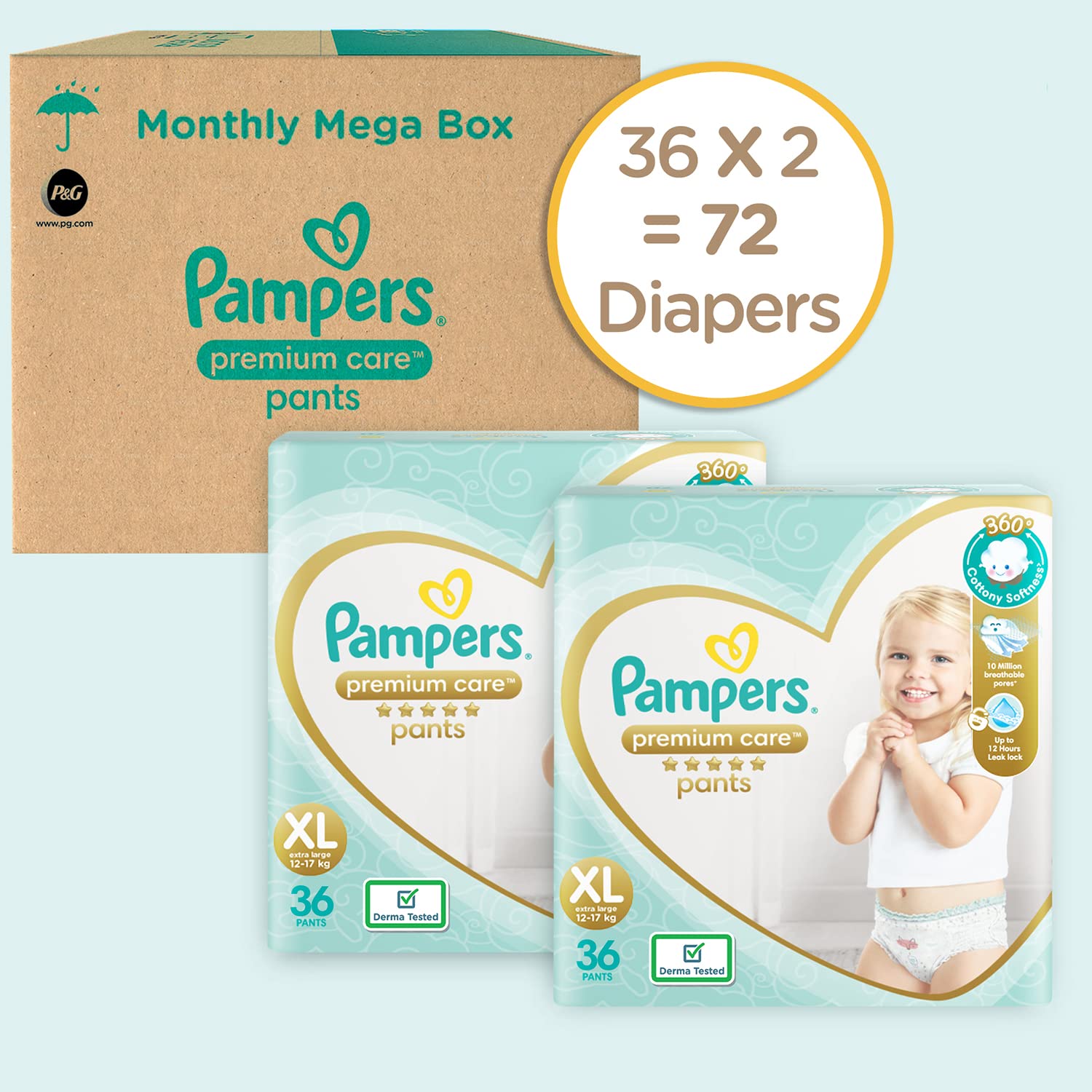 Buy Pampers Premium Care Pants Diapers, XL, 36 Count&Pampers Premium Care  Super Value Box Pack, XL, 108 Count Online at Low Prices in India -  Amazon.in