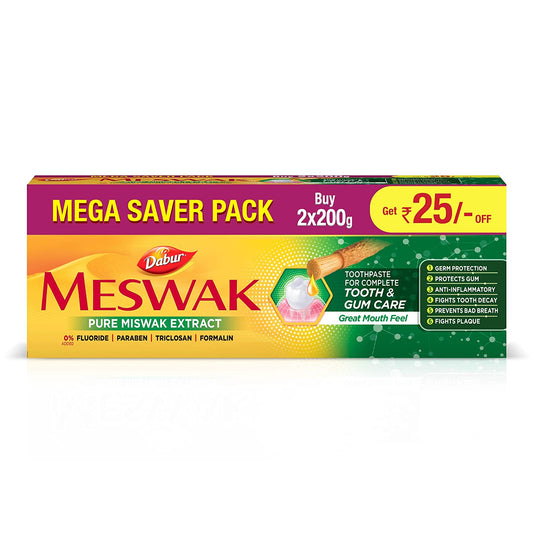 Dabur Meswak Toothpaste (200GM each) - Pack of 2,Dabur Meswak Toothpaste 200GM, Dabur Meswak Toothpaste