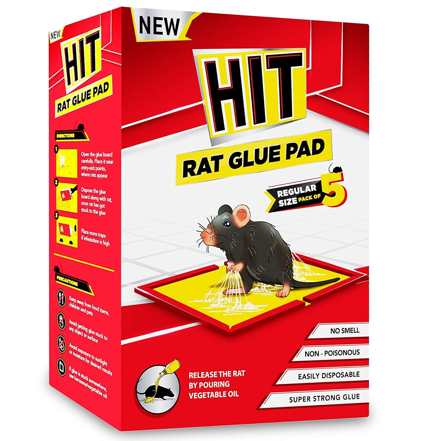 Hit Rat Glue Pad Pest Cantrol (Pack of 5)