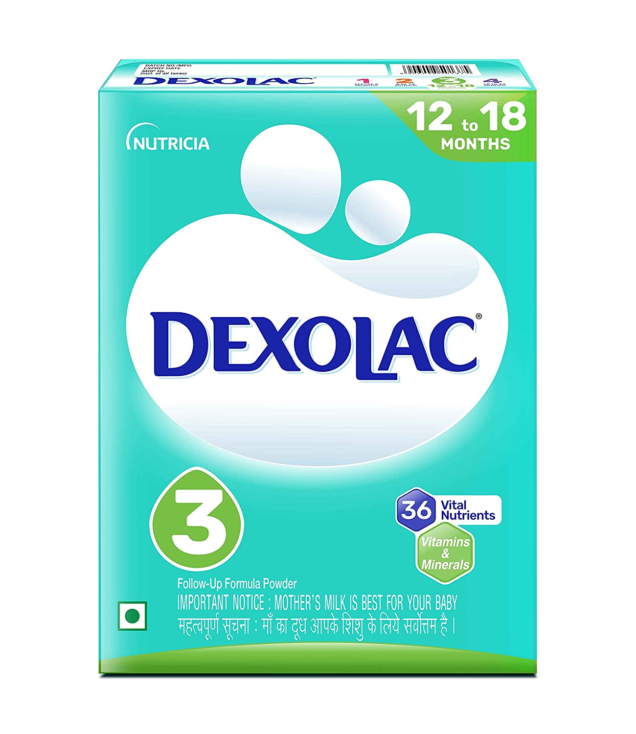 Dexolac Follow Up Infant Formula Milk with 36 Vital Nutrients Powder for Babies, Stage 3 (12 to 18 months) - 400gm, Dexolac Follow Up Infant Formula Milk with 36 Vital Nutrients Powder for Babies,