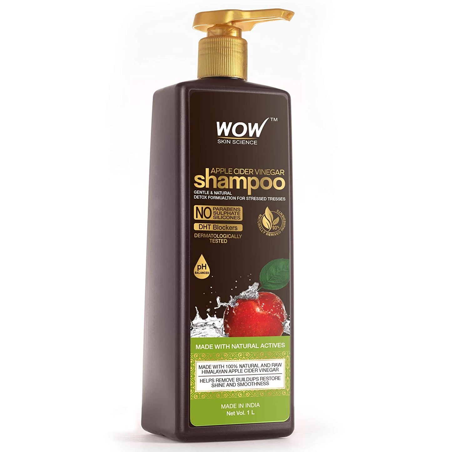 WOW Skin Science Apple Cider Vinegar Shampoo - 1Ltr