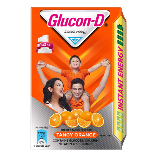 Glucon-D Instant Energy Health Drink Tangy Orange - 450gm Refill, Glucon-D 