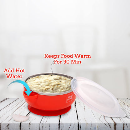 Mee Mee Air Tight Baby Feeding Bowl (Food Remains Warm) - (Red)