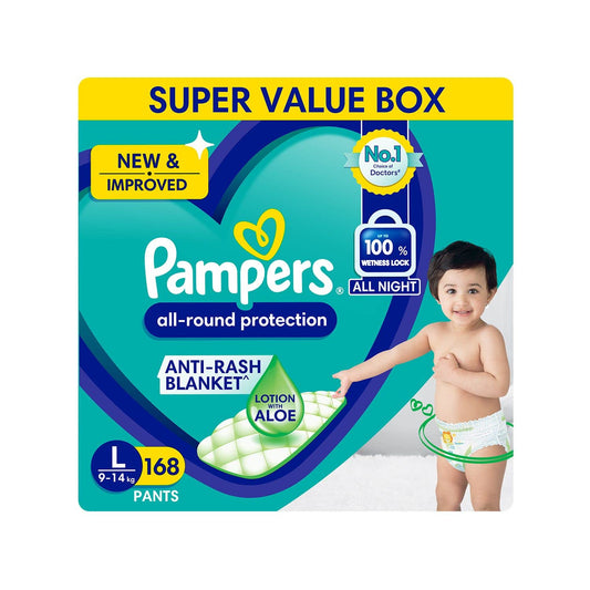 Pampers Diaper Pants Super Value Box, (L) - (168 Pieces)