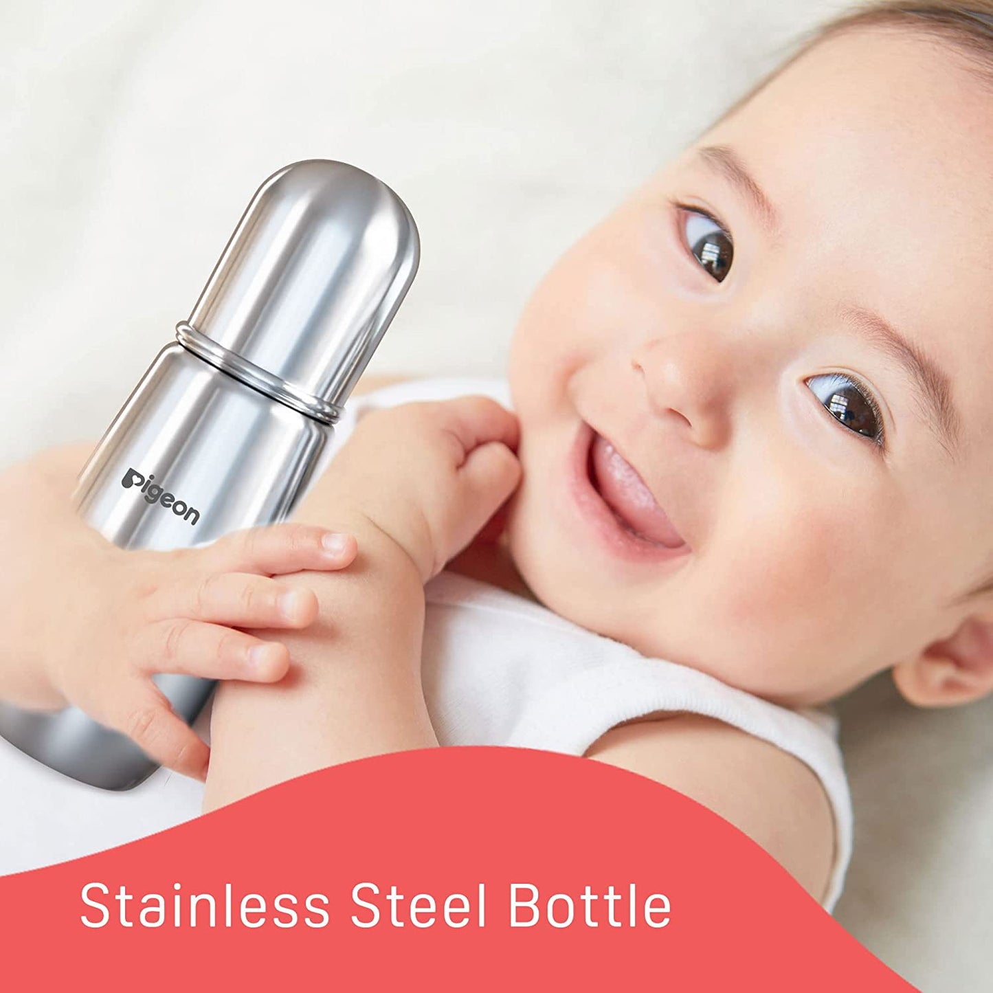 Pigeon Stainless Steel Feeding Baby Bottle (220ml) - Size Y