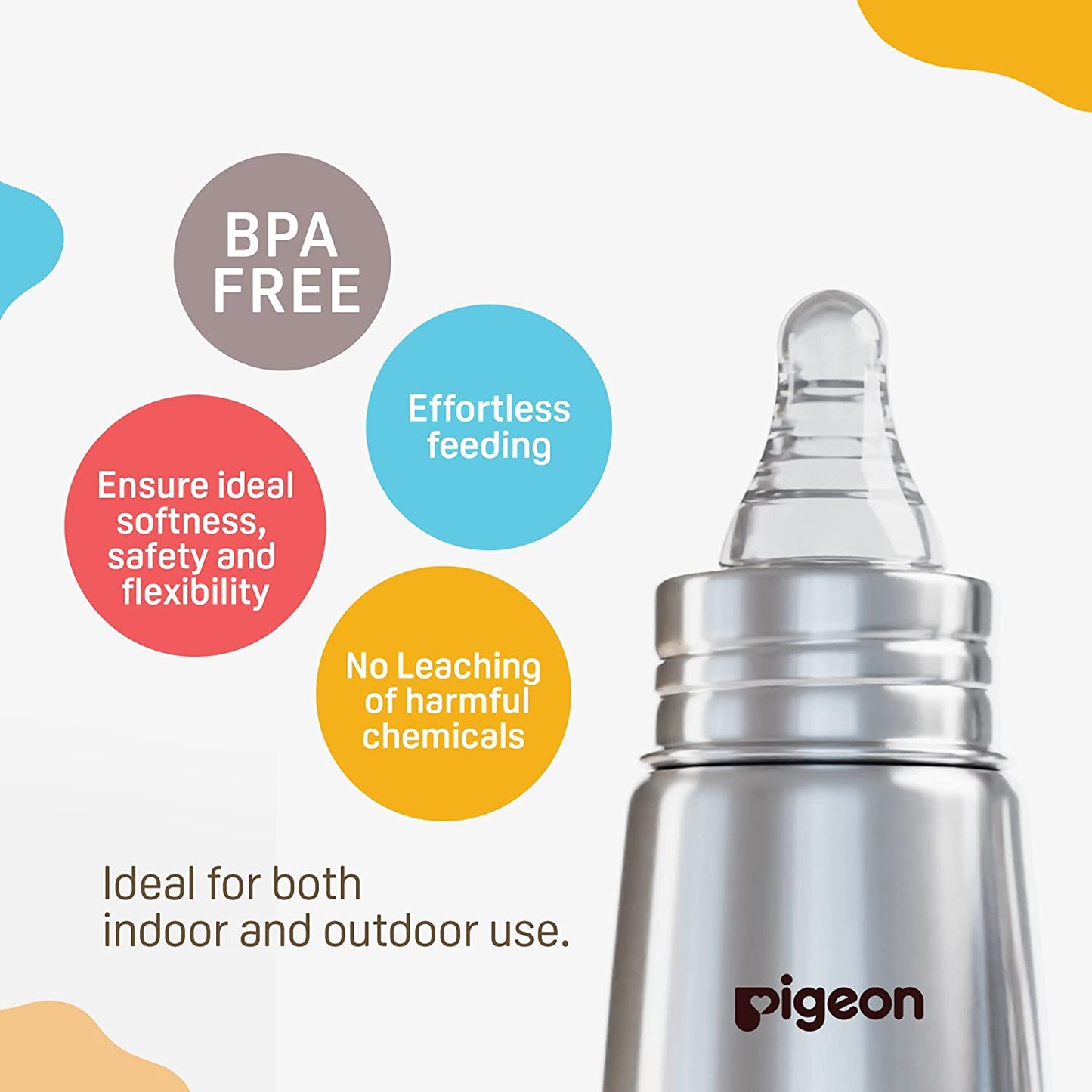 Pigeon Stainless Steel Feeding Baby Bottle (150ml) - Size M