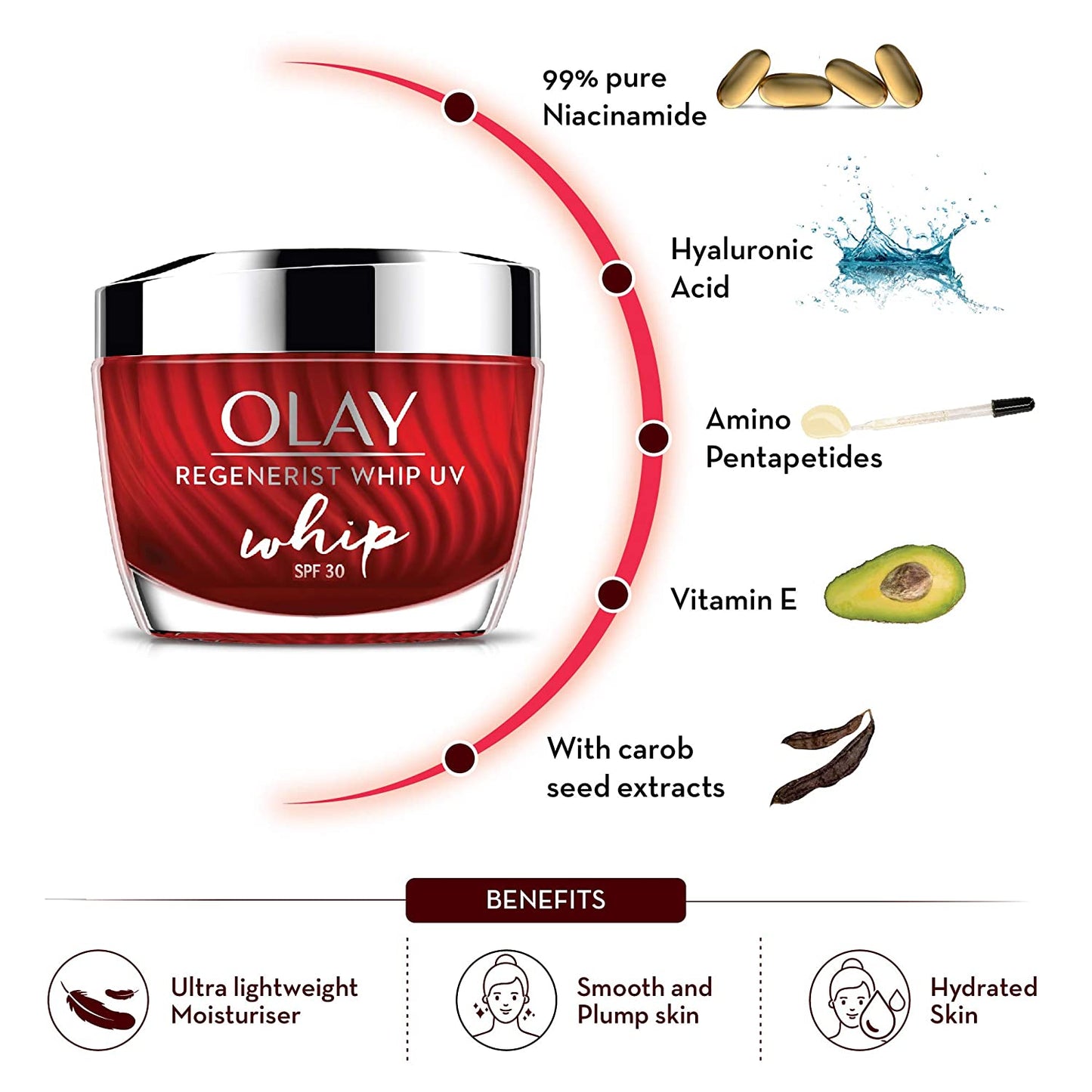 Olay Regenerist SPF 30 Whip Cream - for Normal, Dry, Oily & Combination skin - 50ml