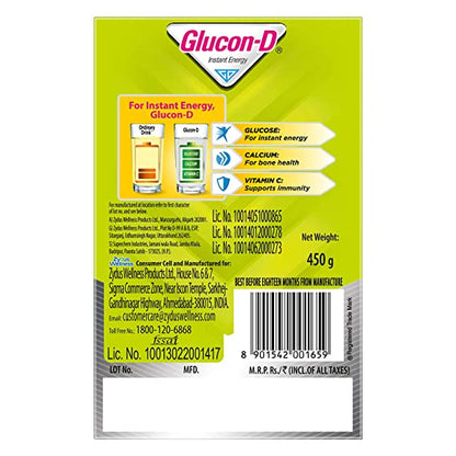 Glucon-D Instant Energy Health Drink (Nimbu Pani) - 450gm Refill