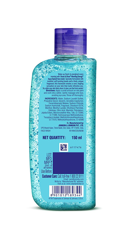 Clean & Clear Morning Energy Face Wash (Blue) - 150ml - Caresupp.in
