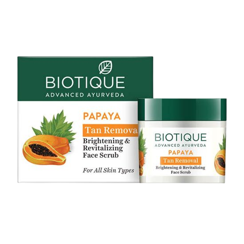 Biotique Papaya Tan Removal Brightening & Revitalizing Face Scrub For All Skin Types - 75GM,Biotique Papaya Tan Removal Brightening & Revitalizing Face Scrub For All Skin Types 