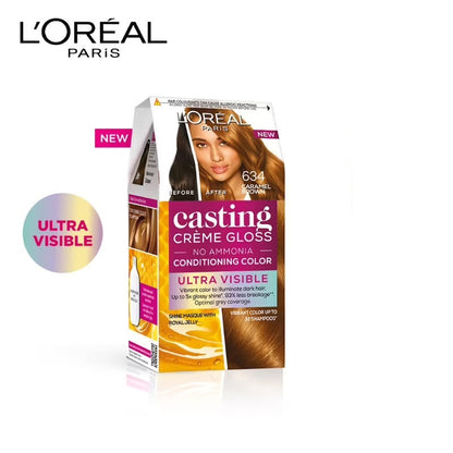 L'Oreal Paris Casting Creme Gloss Ultra Visible Conditioning Hair Color - 634 Caramel Brown (100gm+60ml)