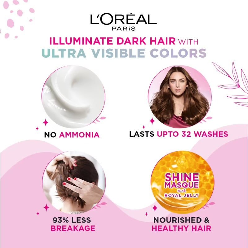 L'Oreal Paris Casting Creme Gloss Ultra Visible Conditioning Hair Color - 634 Caramel Brown (100gm+60ml)
