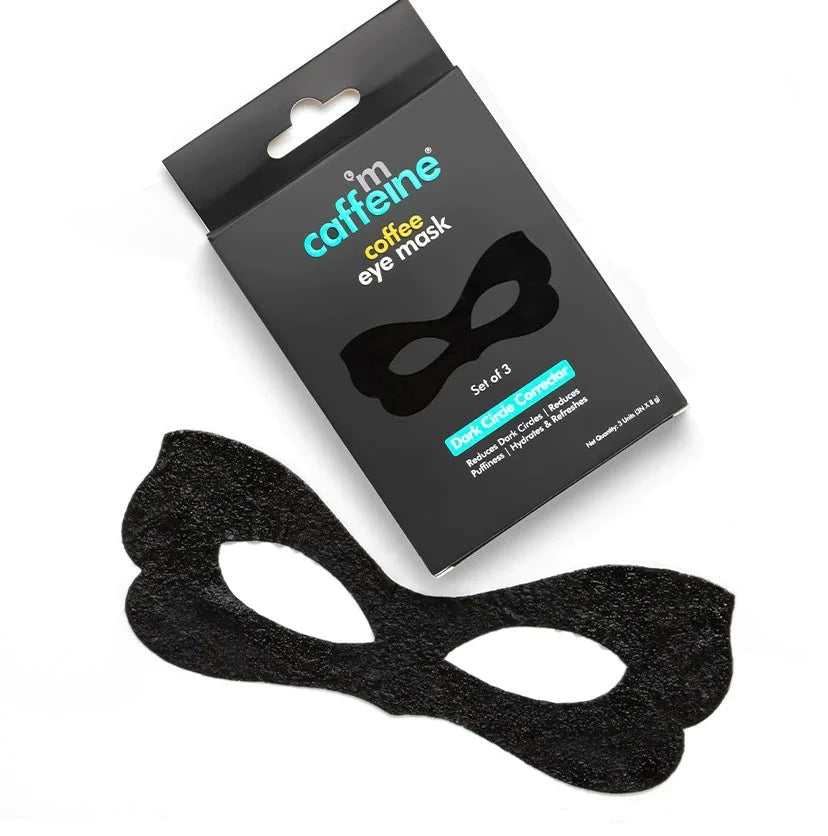 MCaffeine Coffee Eye Mask for Dark Circles & Puffiness with Vitamin C & Caffeine - 2x Hydration (Pack of 3) - 8gm