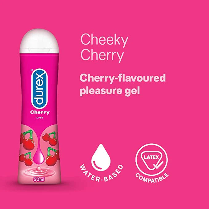 Durex Lube Cherry Flavoured Lubricant Water Based Gel for Men & Women (50ml)