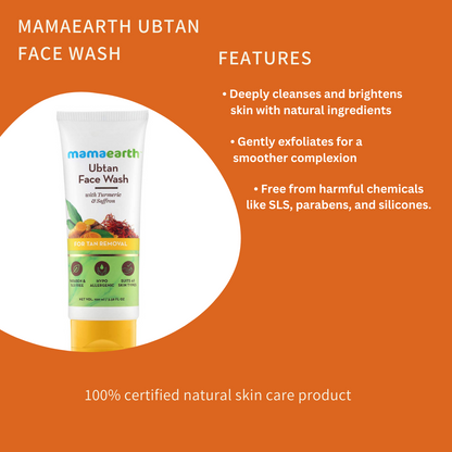 Mamaearth Face Wash Ubtan Face Wash (50ml each) - Pack of 2
