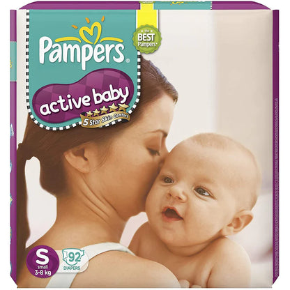 Pampers Active Baby Diapers (S)- (92 Pieces)