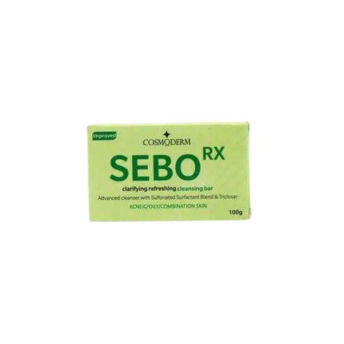 Sebo Rx Soap by Cosmoderm India - For Acne and Excess Oil on Skin (90gm each) - Pack of 2