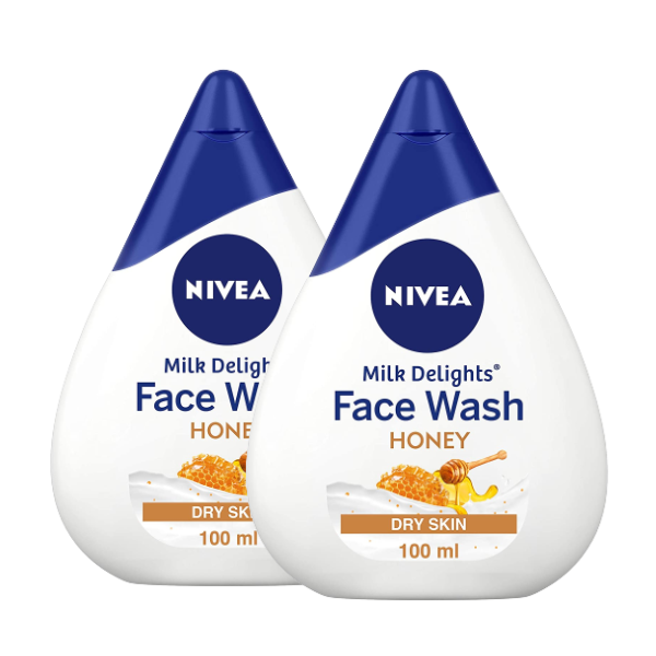 NIVEA Milk Delights Honey Women Face Wash for Dry Skin (100ml each) - Pack of 2