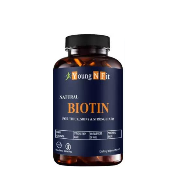 Young N Fit Nutrition Biotin Maximum Strength for Hair Skin & Nails-10000 mcg Pro - 60 Capsules