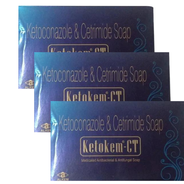 Ketokem-CT (Antibacterial & Antifungal) Soap (75gm each) - Pack of 3, Ketokem-CT  soap