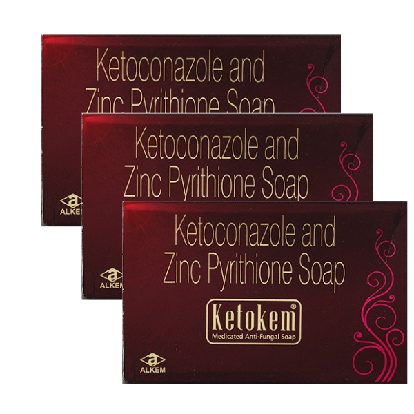 Ketokem (Anti-Fungal) Soap (75gm each) - Pack of 3, Ketokem Soap