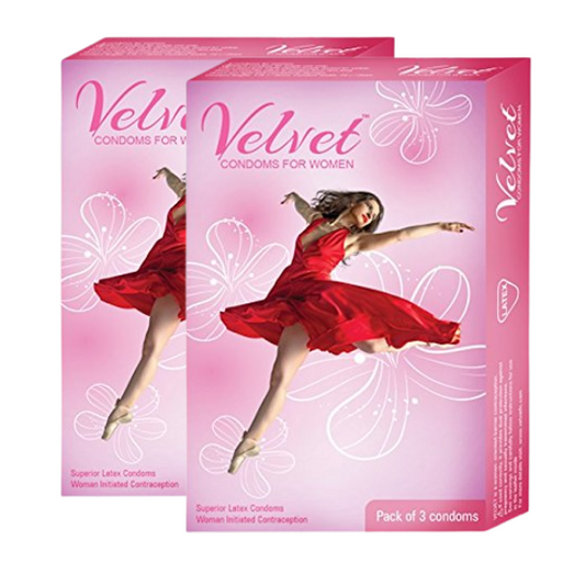 Moods Velvet Female Condom ( 3 condoms each) - Pack of 2