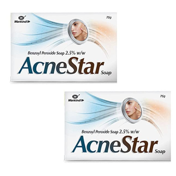 AcneStar 2.5% anti-acne soap (75gm each) - Pack of 2
