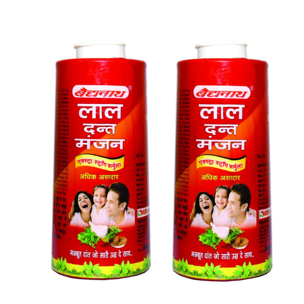 Baidyanath Dant Lal Manjan (200gm each) - Pack of 2