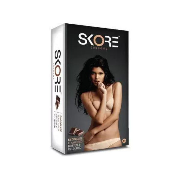 Skore Chocolate Flavoured Dotted Condom - 10 pieces
