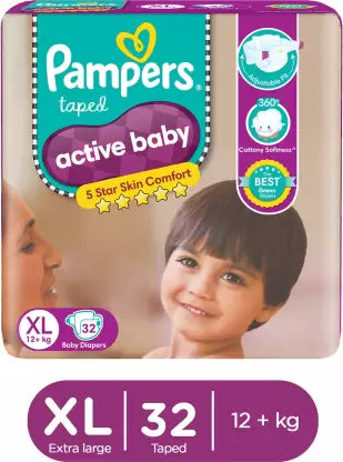 Pampers Active Baby Diapers (XL) - (32 Pieces)