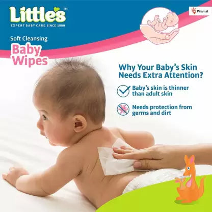 Little's Soft Cleansing Baby Wipes with Aloe Vera, Jojoba Oil and Vitamin E, Lid Pack - (160 Wipes)