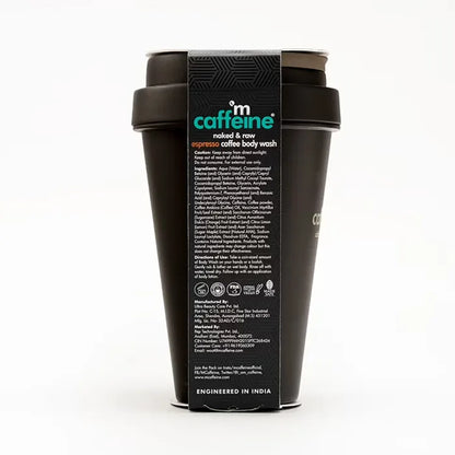 MCaffeine Exfoliating Espresso Body Wash - Soap Free Coffee Shower Gel with Coffee Scrub & AHA - 300ml