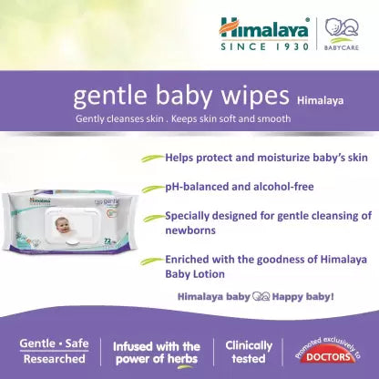 HIMALAYA Gentle Baby Wipes - (144 Wipes)