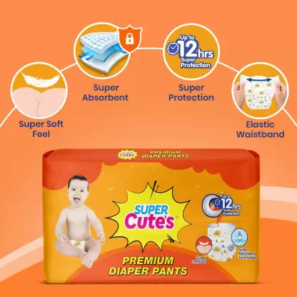 Super Cute's Wonder Pullups Soft Feel Diaper Pant with Super Absorbent & Leak Lock Technology (M) - (102 Pieces)