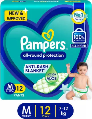 Pampers Diaper Pants (M) - (12 Pieces)